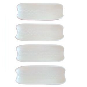 PFALTZGRAFF Set/4 White Stoneware Footed Corn On The Cob Holders Made In USA